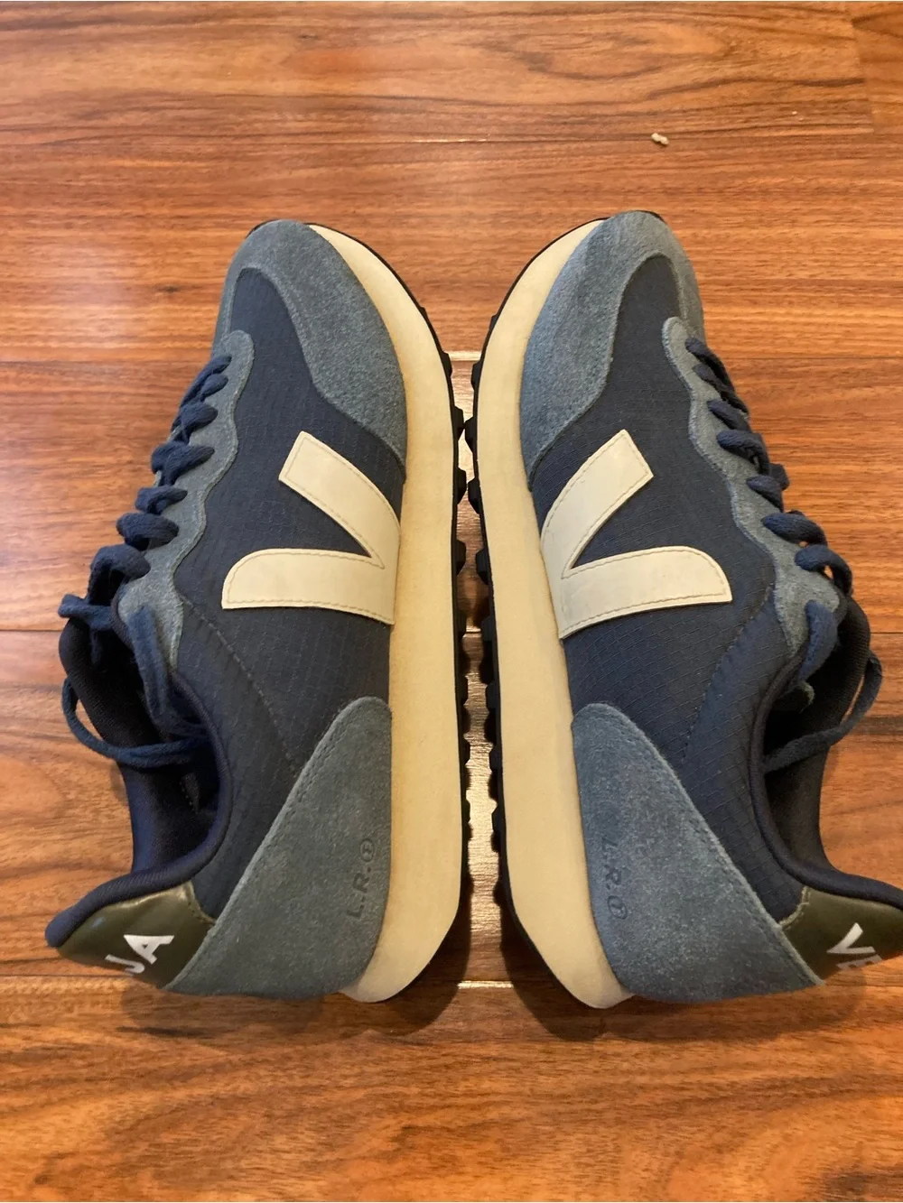 Veja Rio Branco Ripstop Nautico Pierre Sneaker Blue Men's Suede Sz 10 with Logo